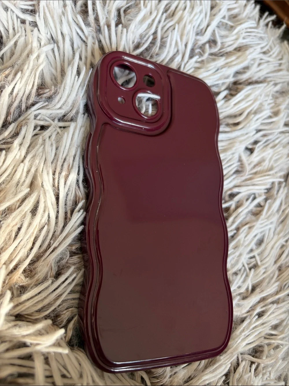 Maroon Wavy iPhone 13 Case - Compatible Cell Phone Accessory